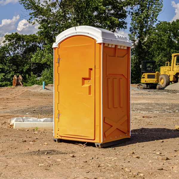 how often are the portable toilets cleaned and serviced during a rental period in Van Buren County Iowa